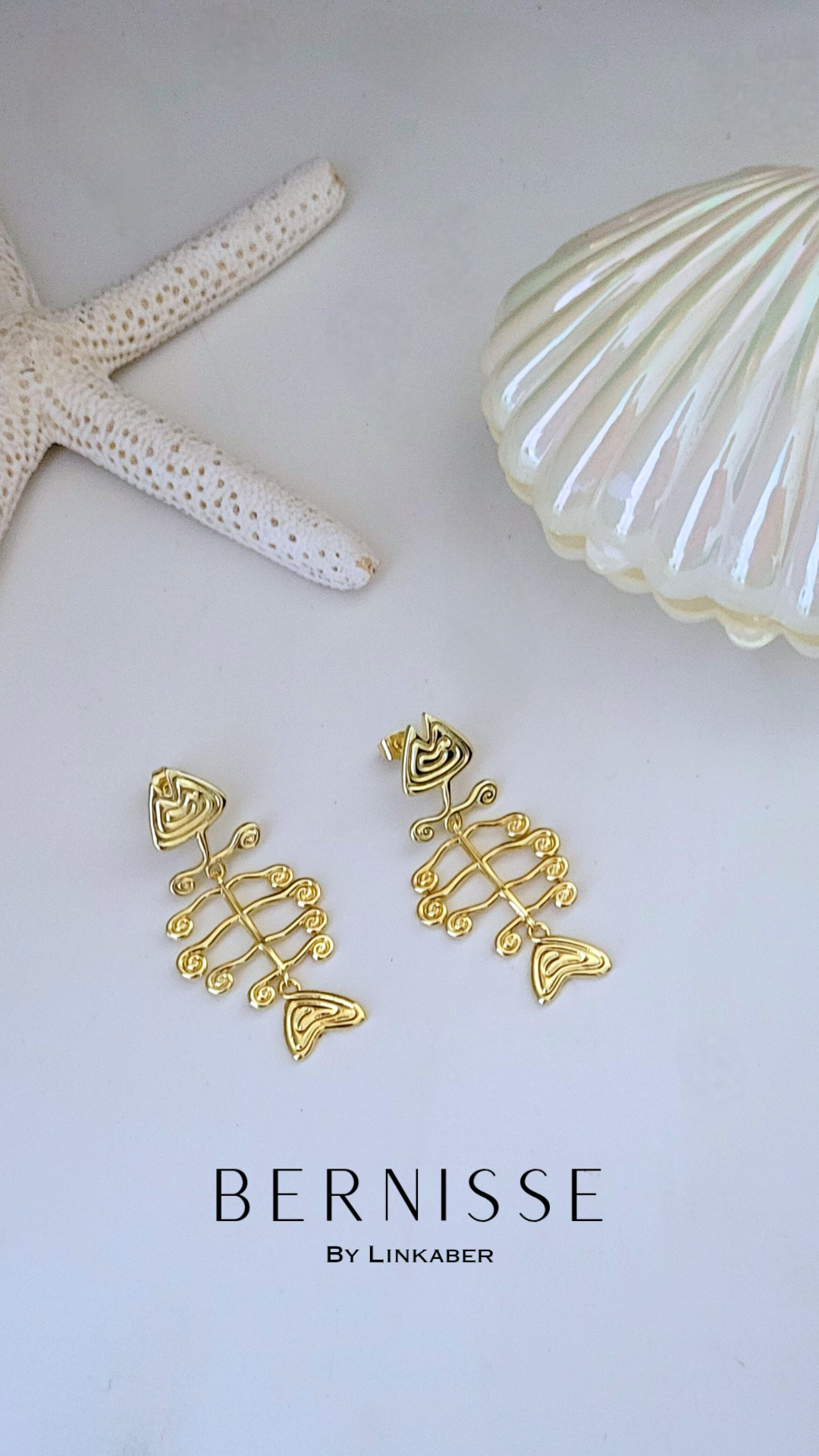 Fish bone earrings