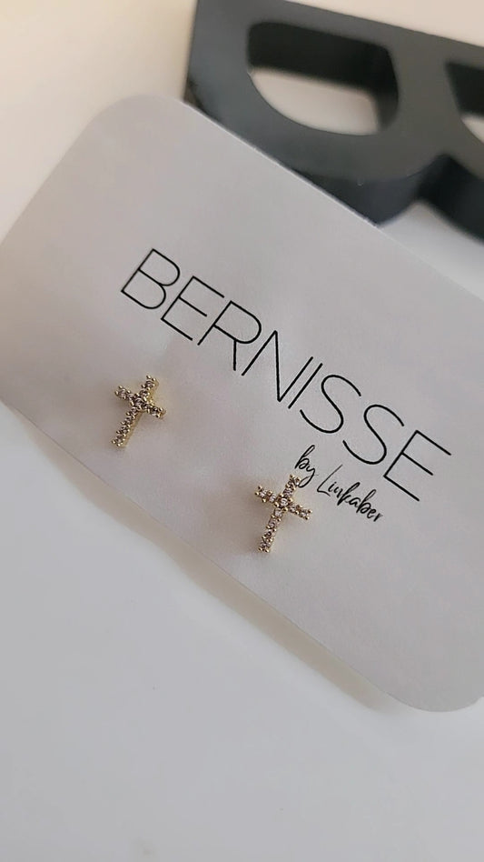 Cross stud earrings