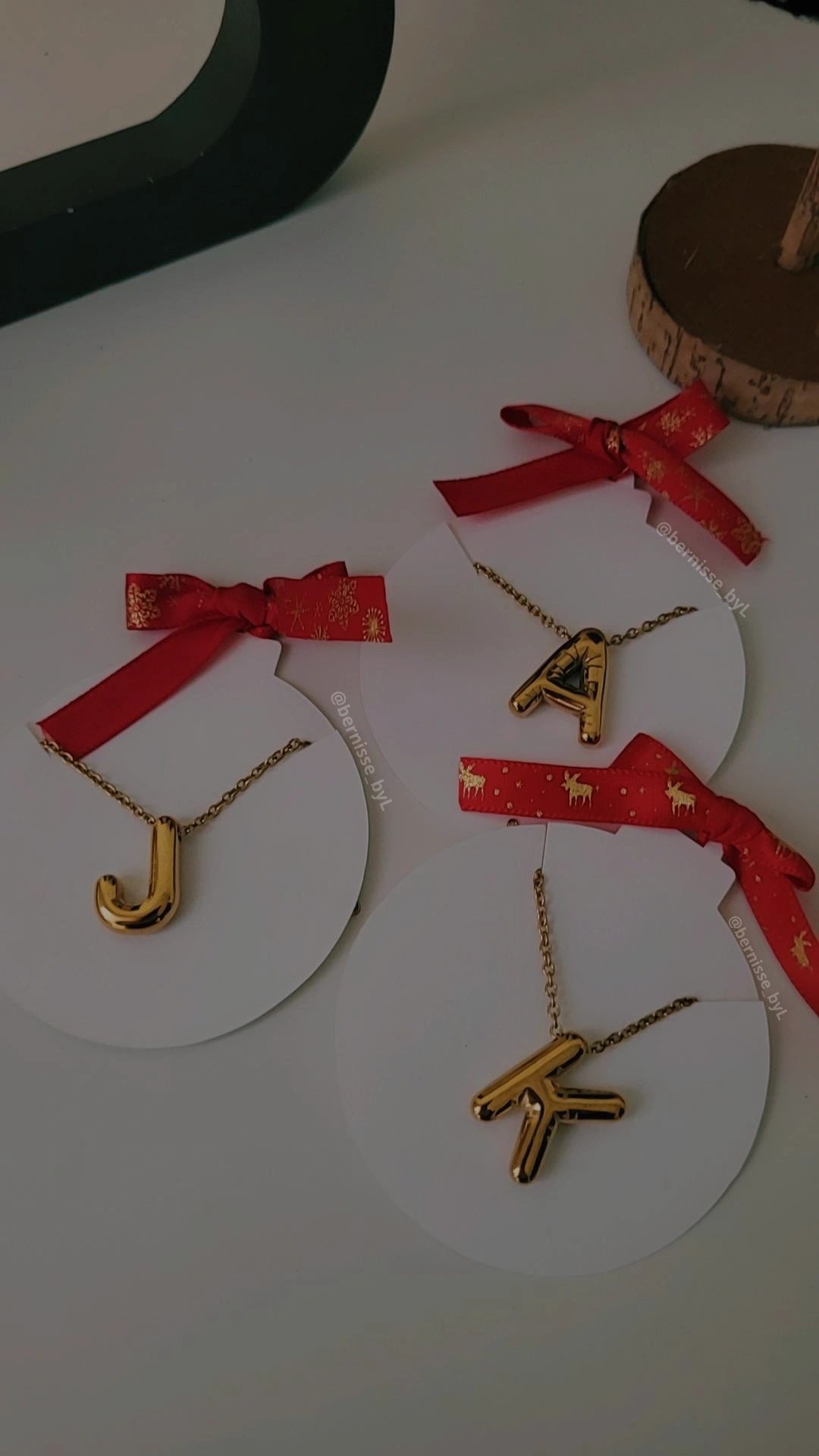 Bubble initial necklace