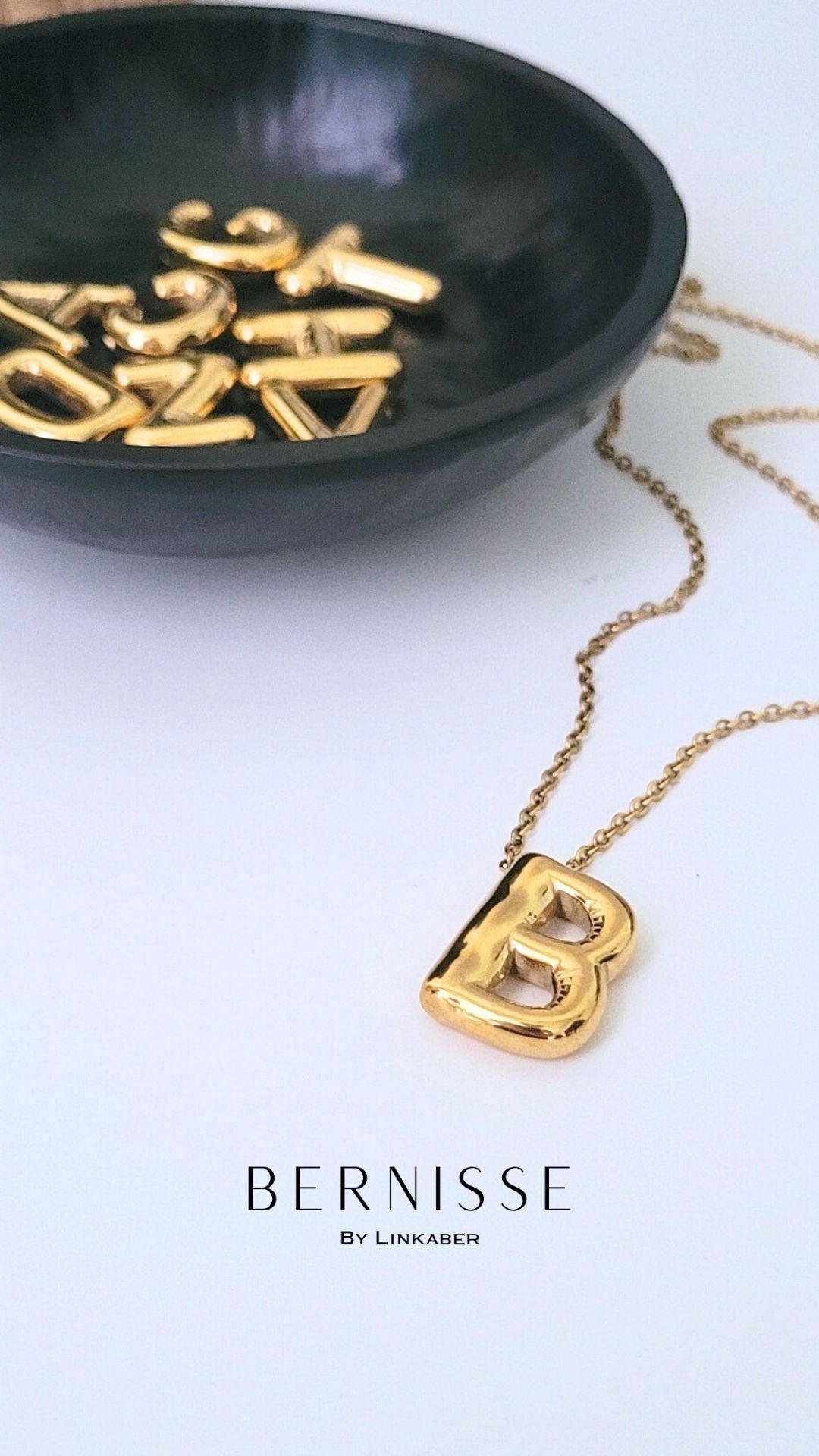Bubble initial necklace