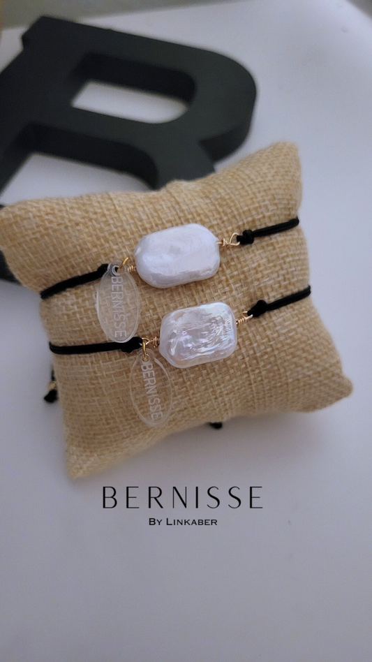 Rectangular pearl bracelet