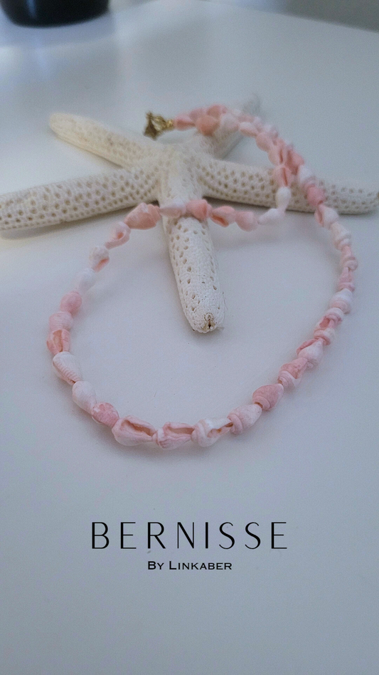 Pink cowrie necklace