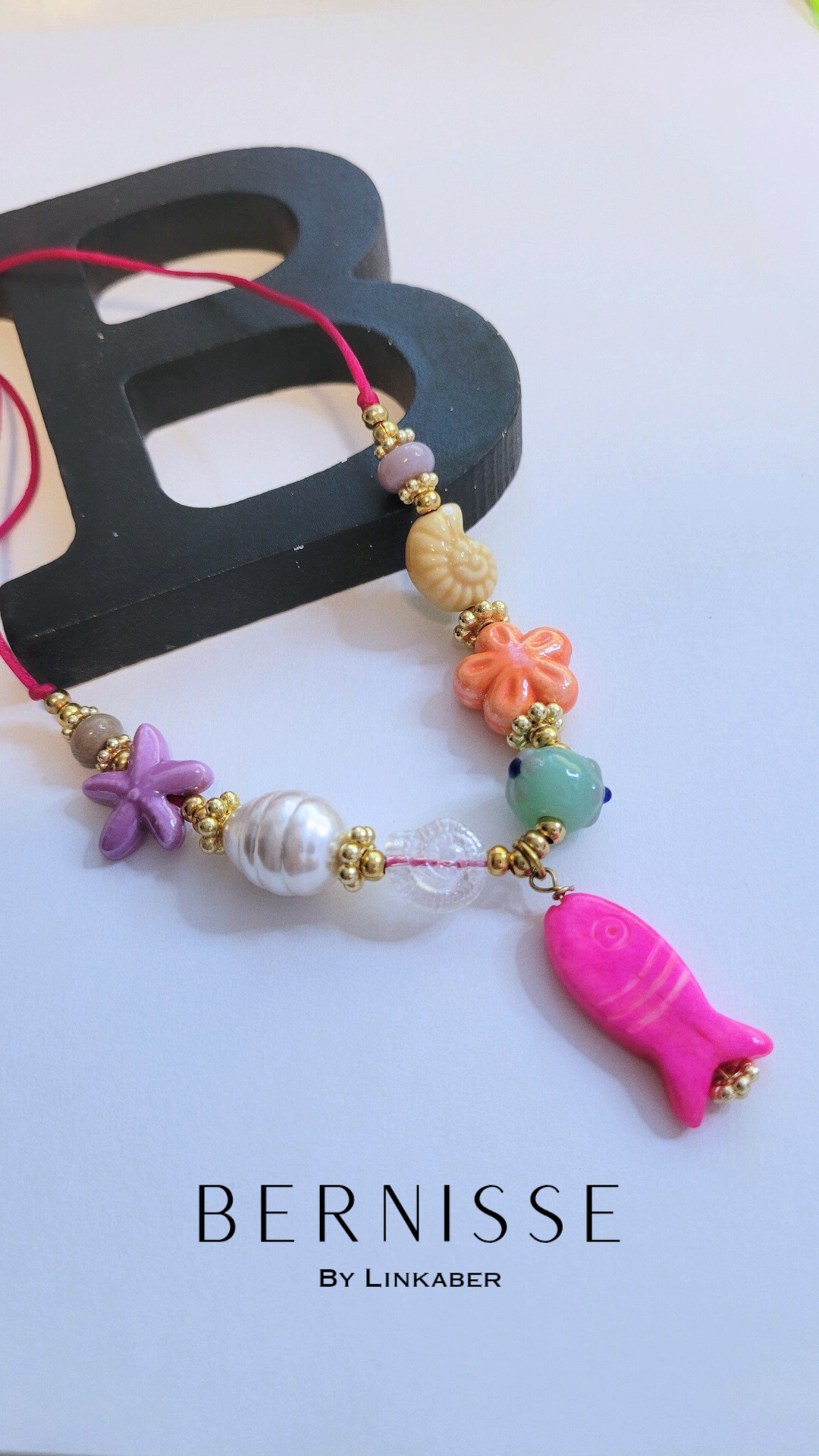 Pink Fish necklace