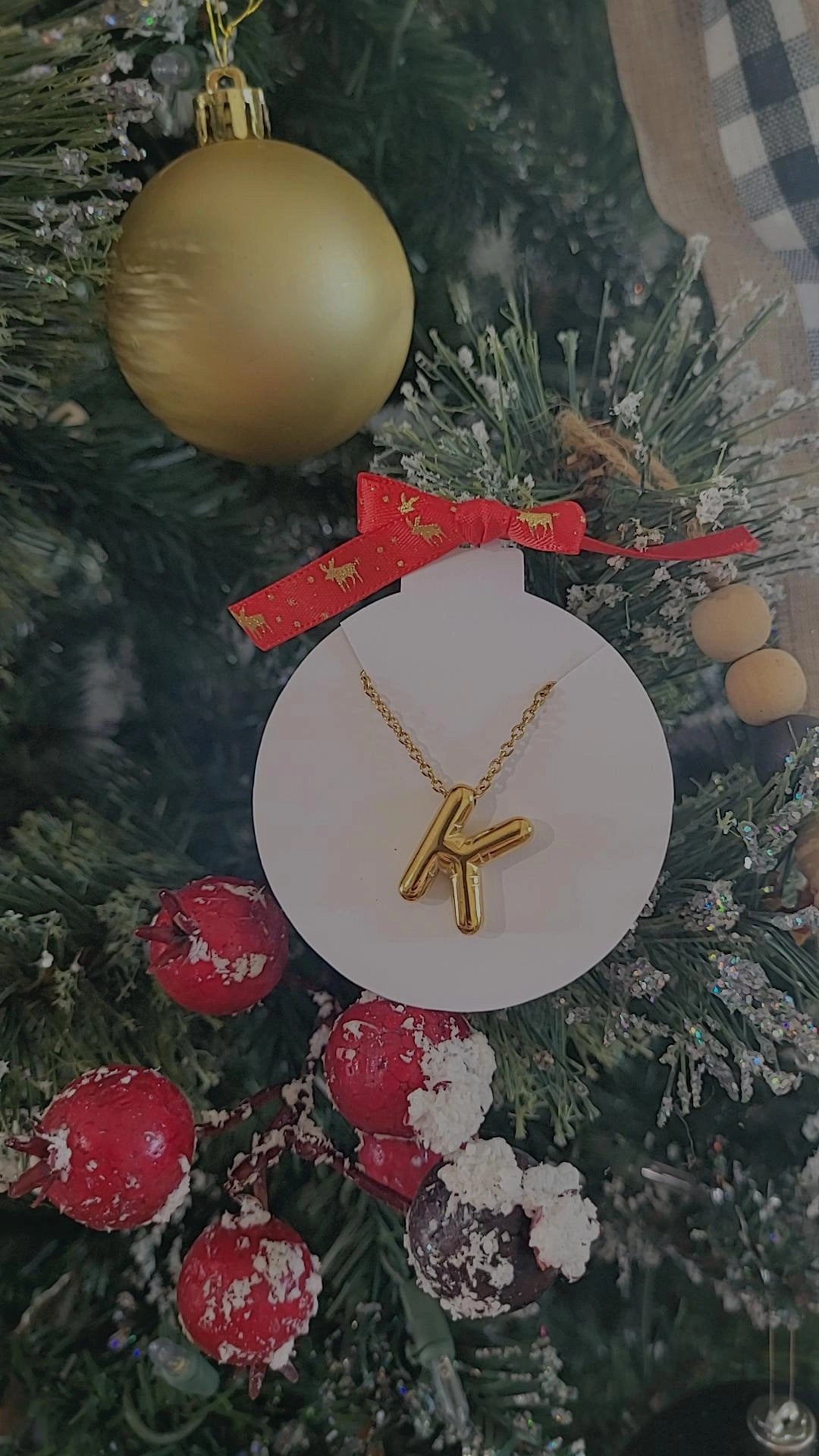 Bubble initial necklace