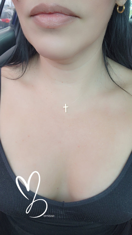 Clear cross necklace